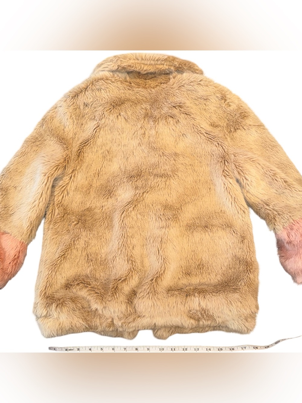 Zara Girls Faux Fur Coat Tan & Pink Size 10 (140 cm) - Picture 6 of 17